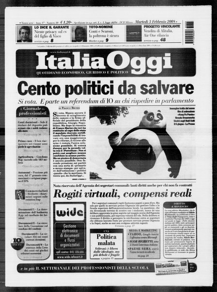 Italia oggi : quotidiano di economia finanza e politica